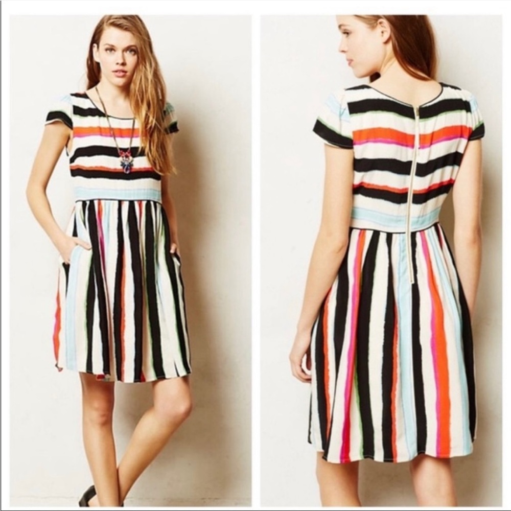 Maeve Striped Dress by Anthropologie sz 8